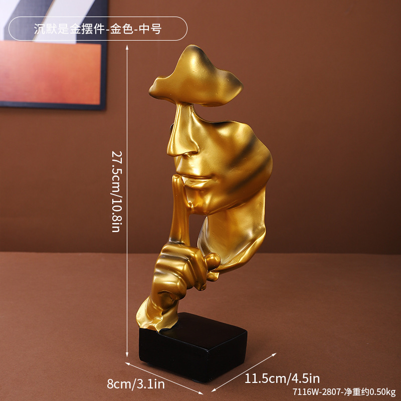 7116W-2807--Ornement Silence est d'Or--Or--Taille Moyenne