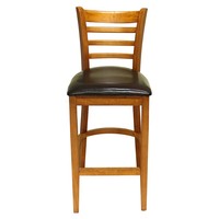 Chaises de bar vintage en bois massif, tabourets sans accoudoirs avec repose-pieds pour îlot de cuisine, comptoir, bar à domicile, club, hôtel, restaurant, style américain