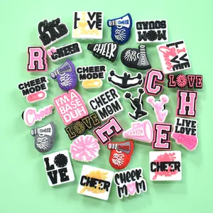 Popular Pink Cheer Shoe Charms Cheerleading Shoe Charms For Wholesale Shoe Accessories Cheer Clog Charms