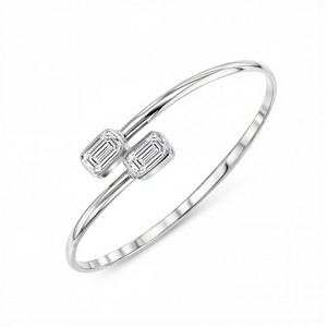 Brazalete de Diamantes Cultivados en Laboratorio con Corte Esmeralda en Plata de Ley 925, Titanio, Oro de 10K, 14K y 18K, Joyería Fina Contemporánea - Product Image 2