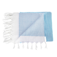 Serviette de bain en microfibre, tissu Jacquard personnalisé, à rayures, sans sable, avec pompon, serviette de plage en Polyester, turque, pièces