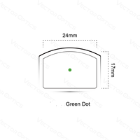 Lunette de visée Vector Optics Frenzy 1x17x24 en aluminium, point vert, étanche IP67, autonomie de 40000 heures, arrêt automatique après 4 heures