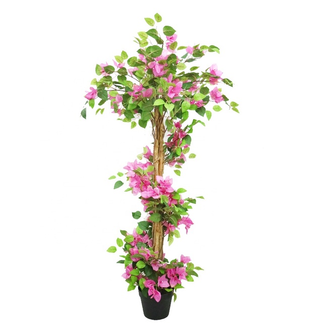 Wholesale 130cm Realistic Faux Bougainvillea Tree, 3 Stems Potted Plant With 198 Vibrant Blossoms & 660 Natural Leaves