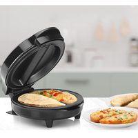 Machine à omelette et frittata antiadhésive noire et en acier inoxydable 2 capacités de service individuelles avec plaques à gaufres interchangeables