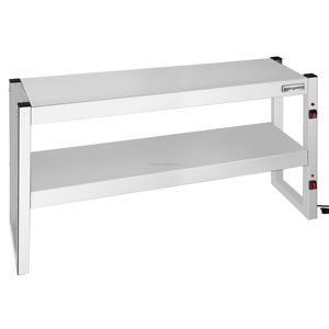 Stainless Steel Square Tube 2 Tier Food Insulation Rack Commercial Double Layer Food Warming Stand - Product Image 3