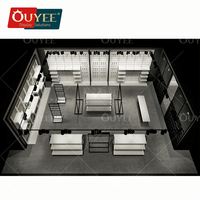 Étagère de présentation en bois avec cadre métallique pliable et rotatif, écologique et portable, pour magasin de vêtements
