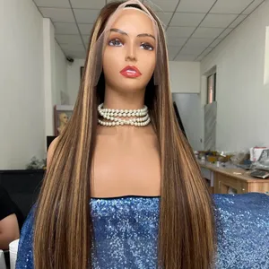 Amara Long Straight Human Hair In Brown Color Lace Front Wigs Raw Vietnamese Hair Supplier For Black Women