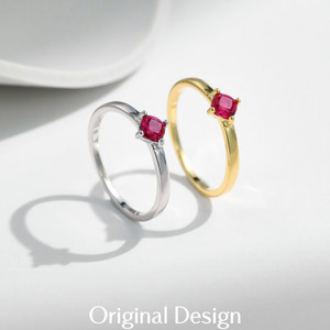 Fine Jewelry Luxury Simple Pure 925 Sterling Sliver <strong>Fake</strong> Ruby Red Gemstone <strong>Engagement</strong> Wedding Finger <strong>Rings</strong> for Women - Product Image 5