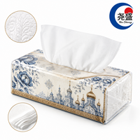 Mouchoirs en papier de luxe blancs, doux, épais et absorbants, à motif de sapin de Noël et flocons de neige en relief, style Matryoshka russe