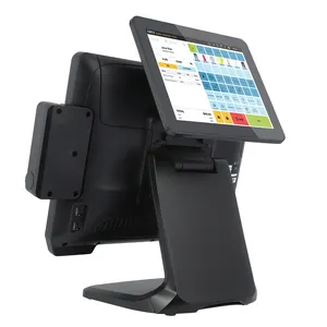 ST9800 15 Inci POS All-In-One Mesin Baru Sistem POS Layar Ganda Terminal Bank POS