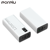 Chargeur de banque d'alimentation portable PORPIU avec logo personnalisé 30000mah Power Bank ABS Power Station avec interface USB LED et fonction d'affichage
