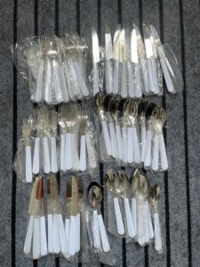 Ensemble de <span class=keywords><strong>couverts</strong></span> en acier inoxydable <span class=keywords><strong>personnalisés</strong></span> pour <span class=keywords><strong>adultes</strong></span> et tout-petits cadeau de <span class=keywords><strong>couverts</strong></span> blancs par sublimation pour la rentrée des classes - Product Image 5