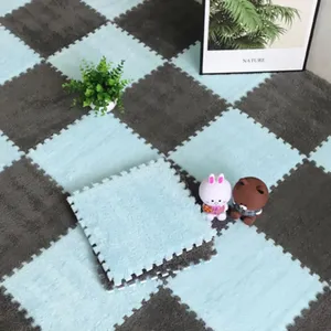 Tapis de jeu emboîtable en mousse jacquard douce et moelleuse à poils longs, 30 cm - Product Image 5
