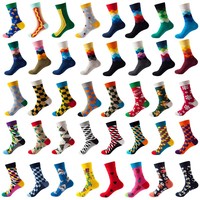 Chaussettes en coton unisexes en gros, nombreux styles, motifs fantaisie amusants, chaussettes montantes tendance pour hommes et femmes