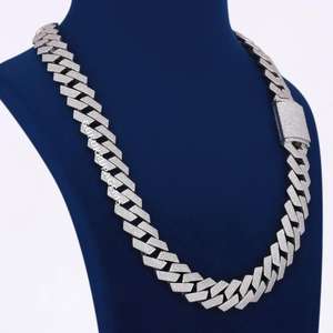 Collar de Cadena de Lujo de Plata de Ley 925 con Diamante Cultivado en Laboratorio, Joyería Premium para Hombre y Mujer, Regalo - Product Image 1