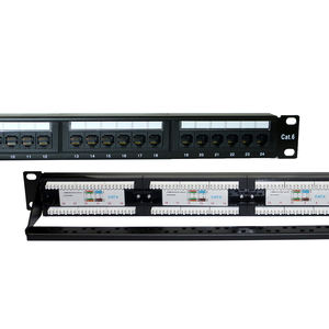 Panneau <span class=keywords><strong>de</strong></span> brassage en acier 1U <span class=keywords><strong>de</strong></span> 19 pouces avec 24/48 ports Cat6/Cat5 <span class=keywords><strong>RJ45</strong></span> Cat5e/6/6A Noir pour armoire <span class=keywords><strong>de</strong></span> serveur réseau - Product Image 1