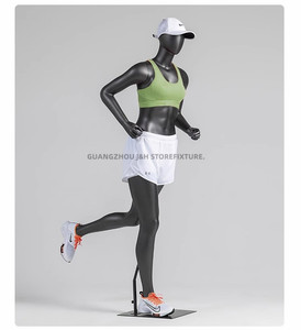 Tête d'oeuf Sport mannequin complet du corps Modèle de corps musclé Finition noire mate Mannequin athlétique masculin - Product Image 1