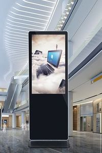 ตู้โชว์ป้ายดิจิทัลตั้งพื้นจอแอนดรอยด์ LCD ขนาด55นิ้วสำหรับการโฆษณาเครื่องเล่นทีวีระบบสัมผัสแบบบางเฉียบ