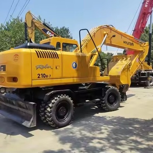 Excavatrice sur pneus puissante Performance Hyundai 210W-7 210W-9 21 tonnes Construction d'occasion Corée d'origine en stock - Product Image 4