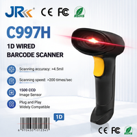 Escáner de Código de Barras Láser 1D Portátil JR 997H, Lector de Códigos Lineales con Cable USB, Plug and Play