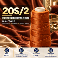 Fil à coudre en polyester filé 100% 20S/2, bobine de 100g, teint, haute ténacité, pour machines à coudre industrielles de jeans et vêtements – Vente en gros