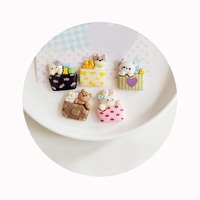 Animales Kawaii en Caja, Adornos de Resina con Parte Posterior Plana para Scrapbooking, Manualidades, Decoración y Accesorios para Slime