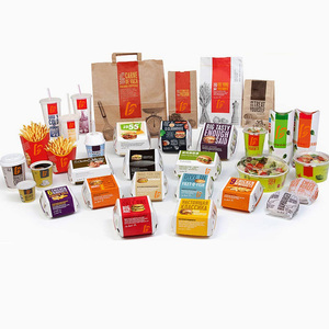 Wholesale KFC Fried Chips Burger Fast Food packing box Custom Print Paper Hamburger Box Packaging