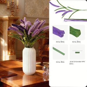 Kit de limpiapipas de lavanda miniatura para hacer un ramo de 3 tallos, 4 colores, manualidades fáciles para el hogar, regalo, decoración - Product Image 3