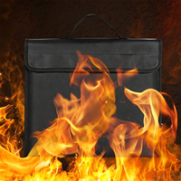 Sac de sécurité ignifuge et imperméable 38x28x7.5cm, pochette de rangement pour documents et argent en fibre de verre enduite de silicone