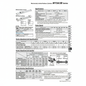 Cilindro sin vástago SMC Pneumatics, cilindros articulados mecánicamente, categoría de producto - Product Image 1