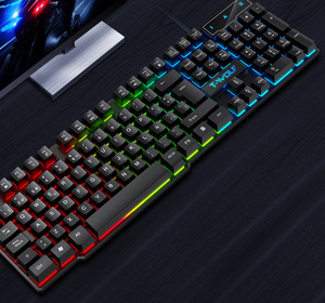 Teclado para juegos T20 con cable, iluminado, en árabe, español y ruso, teclado de membrana, 104 teclas, accesorios para computadora, teclado para juegos. - Product Image 1