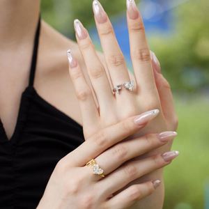 Dylam 925 Sterling <b>Silver</b> Initial F 5A Zirconia <b>Ring</b> <b>Stack</b> for Women Teen Girls Adjustable Meaningful Personalized Gifts for Her - Product Image 2