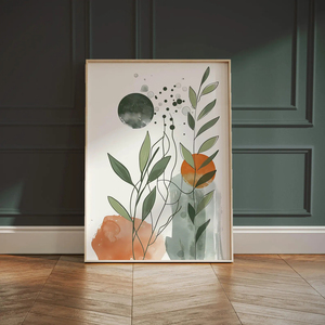 Conjunto de Impresiones en Lienzo de Acuarela Botánica Enmarcadas, Arte de Pared con Flores y Hojas de Estilo Nórdico Boho para Decoración de Paredes del Hogar - Product Image 6