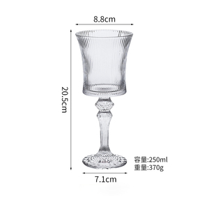 Vente flash Verre à vin rouge et à champagne vintage minimaliste côtelé pour les mariages - Product Image 5