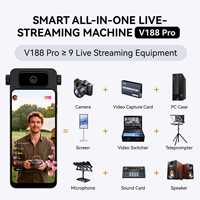 VisionMore Profesional, Equipo Todo en Uno para Transmisión en Vivo, Pantalla de 6.3 Pulgadas, Estudio Virtual, Play Store Integrada y Teleprompter