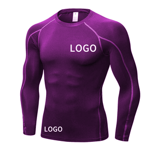 เสื้อรัดกล้ามเนื้อผู้ชาย แห้งเร็ว ป้องกันรังสียูวี สำหรับออกกำลังกาย เล่นเซิร์ฟ ว่ายน้ำ แขนสั้น รับออกแบบโลโก้ตามสั่ง - Product Image 6