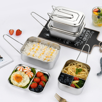 Boîte à lunch portable en acier inoxydable Yurtrain 304 avec couvercle anti-fuite et compartiments frais et chauffables pour les étudiants