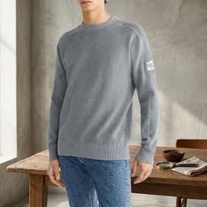 Suéter Cárdigan de Punto para Hombre, Cuello Redondo, Invierno, Logotipo Personalizado, Alta Calidad, Manga Larga, Ajustado, Fitness, Lana y Algodón Transpirable - Product Image 1