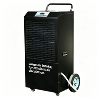 Déshumidificateur mobile commercial 90L/D, type chariot, pour entrepôt industriel, sous-sol, sécheur d'air, unité de contrôle d'humidité