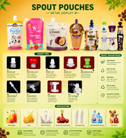 Packfortune Pochette à bec verseur personnalisée avec poignée pour l'emballage du riz, sac en plastique de qualité alimentaire avec bouchon à vis pour le stockage des céréales