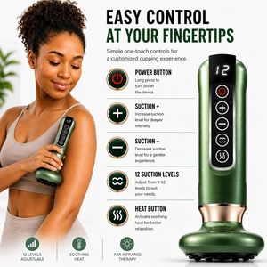 Appareil de massage corporel portable anti-cellulite, thérapie par ventouses électriques intelligentes, massage des méridiens Guasha - Product Image 4