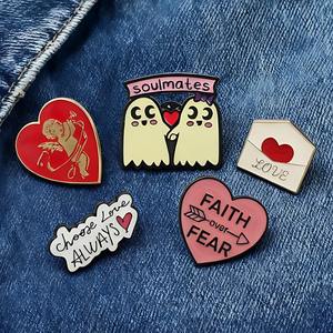 Broche de la <span class=keywords><strong>Serie</strong></span> Amor, Lindo Cupido de Moda, Parejas Almas Gemelas, Carta de Amor, Declaración de Amor, Broche de Aleación, Regalo Único para Mujer - Product Image 2