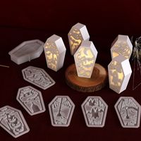 KY DIY cristal resina epoxi Halloween ataúd ahuecado huevo luz silueta molde de silicona