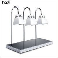 HADI-Chauffe-aliments infrarouge en cuivre antique à double réservoir, lampe de table en acier inoxydable pour buffet, hôtels et restaurants
