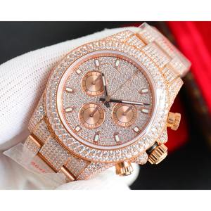 Reloj Redondo de Moda para Mujer, Envío Directo Internacional, Reloj de Oro Rosa para Dama, Lleno de Estrellas - Product Image 1
