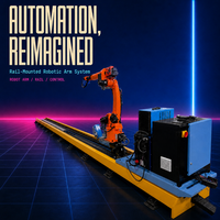 Robot de soudage à double station pour structure en acier en H, système d'atelier de soudage continu robuste à 7 axes sur rail au sol