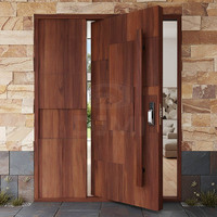 Portes pivotantes en bois massif personnalisées, nouvelles, de sécurité, modernes, pour grande villa, porte extérieure en bois, entrée principale
