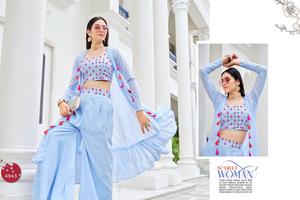 Nouvelle tenue de soirée et de mariage de style Koti brodée et cousue, exclusive, provenant d'un fournisseur indien - Product Image 4