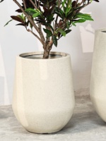 Pot Bunga Lantai Kaliber Besar Gaya Wabi-Sabi Ramah Lingkungan Modern Sederhana Mewah dari Tanah Magnesium untuk Tanaman Hijau Bengal Ficus