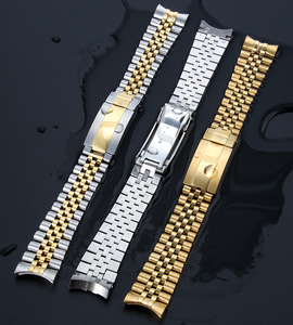 สายนาฬิกาโรเล็กซ์แบบจูบิลี่ ขนาด 20 มม. สีเงิน ปลายโค้งแบบโปร่ง พร้อมข้อต่อแบบสกรูแข็งแรง หัวเข็มขัดสแตนเลส - Product Image 2